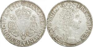 EE0051 Rare R3 Ecu 3 Couronnes Louis XIV 1711 I Limoges Argent -> F offre