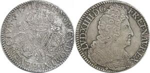 EE0056 Rare Ecu 3 Couronnes Louis XIV 1711 K Bordeaux Argent -> F offre