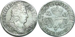 EE0087 Rare 1/10 Ecu 3 couronnes Louis XIV 1713 A Paris Argent -> F offre 