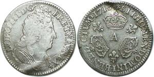 EE0109 Rare 1/10 Ecu 3 couronnes Louis XIV 1715 A Paris Argent -> F offre