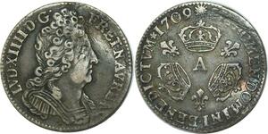 EE0130 Rare 1/10 Ecu 3 couronnes Louis XIV 1709 A Paris Argent -> F offre