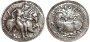 EE0177 Rare Greek Cilicia Celenderis Statere 425-400 AC Horse Goat Silver