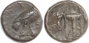 EE0180 Rare Greek Bruttim Crotone Statere 270 BC Aigle foudre Trépied