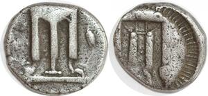 EE0182 Rare Greek Bruttium Croton Nomos Didrachme Trépied Delphien 510 BC