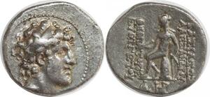 EE0185 Seleukid Syria Drachm Alexander I Appolo Balas 152-145 BC Antioch