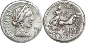 EE0201 Roman Empire Denarius Censorinus Crepusius Limetanus 82 BC Silver