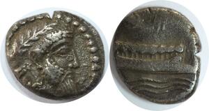 EE0219 Rare Phoenicia Arados Tetrobol 348-339 BC Prow galley waves Silver