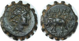 EE0225 Seleukid Bronze Antiochos VI Epiphanes Dionysos 144-142 BC Antioch AU