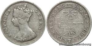 R6085 Hong Kong 10 Cents Victoria 1895 Silver -> Make offer