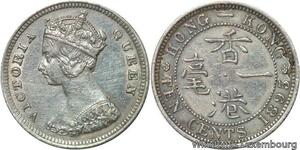 R6087 Hong Kong 10 Cents Victoria 1895 Silver XF+ -&gt; Make offer