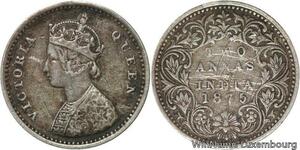 R6094 British India 2 Annas Victoria 1875 Silver -> Make offer