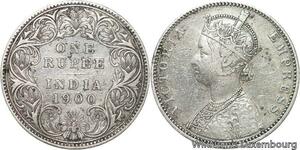R6098 British India One Rupee Victoria 1900 Silver -> Make offer