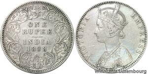 R6100 British India One Rupee Victoria 1888 Silver -> Make offer