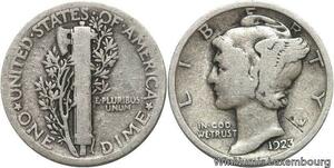 R6107 United States One Dime Mercury 1923 Silver -> Make offer