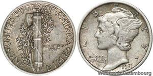 R6111 United States One Dime Mercury 1917 Silver -> Make offer