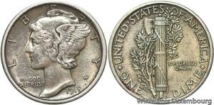 R6115 United States One Dime Mercury 1918 Silver -> Make offer