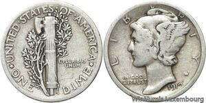 R6116 United States One Dime Mercury 1919 Silver -> Make offer