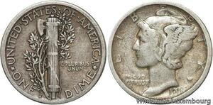 R6117 United States One Dime Mercury 1918 S San Francisco Silver -> Make offer