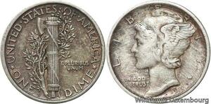 R6122 United States One Dime Mercury 1918 S San Francisco Silver -> Make offer