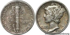 R6123 United States One Dime Mercury 1927 Silver AU -> Make offer