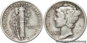R6125 United States One Dime Mercury 1917 Silver -> Make offer