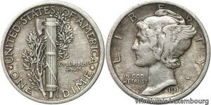 R6126 United States One Dime Mercury 1917 Silver -> Make offer