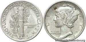 R6133 United States One Dime Mercury 1918 Silver AU -> Make offer