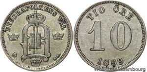 R6137 Sweden 10 Ore Oscar II 1899 Silver -> Make offer