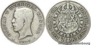 R6144 Sweden Krona Gustav V 1928 G Silver -> Make offer
