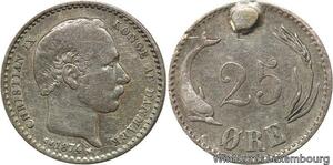 R6148 Denmark 25 Öre Christian IX 1874 CS Silver -> Make offer