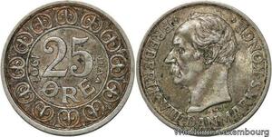 R6152 Denmark 25 Öre Frederik VIII 1907 VBP GJ Silver -> Make offer