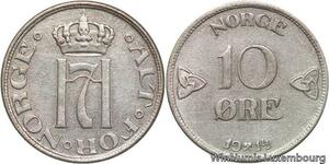R6158 Norway 10 Ore Haakon VII 1914 Silver -> Make offer
