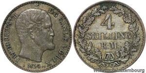 R6162 Denmark 4 Skilling Rigsmont Frederik VII 1854 FF Silver -> Make offer