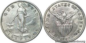 R6178 Philippines One Peso 1907 S San Francisco Silver -> Make offer