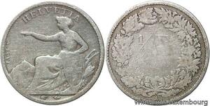 R6195 Switzerland 1/2 Franc Helvetia 1850 A Paris Silver -> Make offer