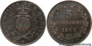 R6201 San Marino 5 Centesimi 1869 M Milan -> Make offer