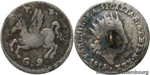 R6203 Rare Italy Italian Sicily Palermo 2 Grani Ferdinand IV Borbone 1815 VB