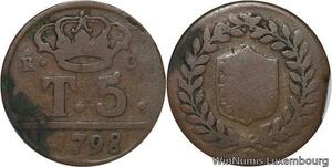 R6204 Italy States Naples 5 Tornesi Ferdinand IV Borbone 1798 Napoli P//RC