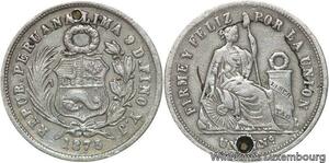 R6230 Peru Un Dinero 1875 YJ Lima Silver -> Make offer