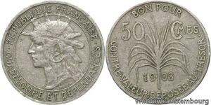 R6236 Rare Guadeloupe French Colonie 50 Centimes 1903 -> Make offer