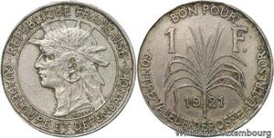 R6243 Rare Guadeloupe French Colonie Bon 1 Franc 1903 -> Make offer