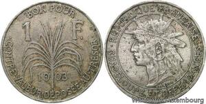 R6249 Guadeloupe French Colonie Bon 1 Franc 1903 -> Make offer
