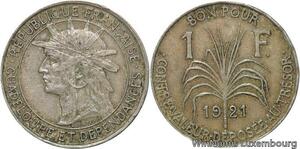 R6252 Guadeloupe French Colonie Bon 1 Franc 1921 -> Make offer