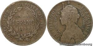 R6255 Martinique French Colonie Bon pour 1 Franc 1922 -> Make offer