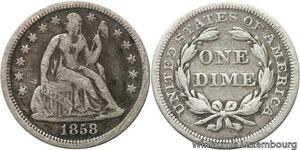 R6280 Rare United States One Dime Liberty Seated 1858 Silver -> Make offer