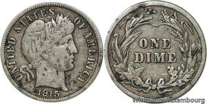 R6284 United States One Dime Barber 1915 Silver -> Make offer