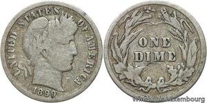 R6289 United States One Dime Barber 1899 Silver -> Make offer