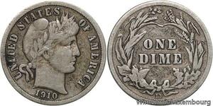 R6291 United States One Dime Barber 1910 D Denver Silver -> Make offer
