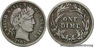 R6293 United States One Dime Barber 1902 Silver -> Make offer