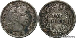 R6294 Rare United States One Dime Barber 1900 O New Orléans Silver -> Make offer
